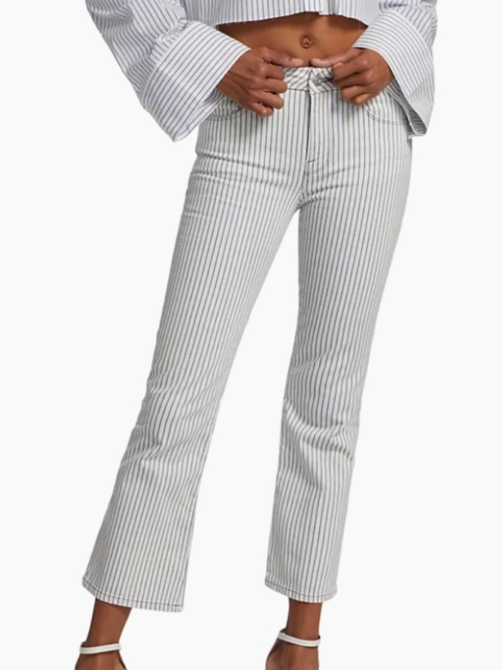 Frame Le Crop Mini Boot Striped Jeans | 28